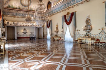 La sala di ricevimento del Palazzo Reale di Capodimonte a Napoli, in Italia
