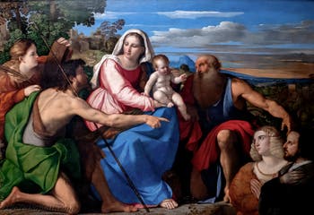 Palma il Vecchio, Sacra conversazione e i donatori, Museo di Capodimonte a Napoli, in Italia