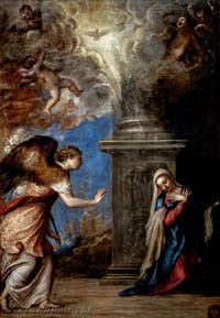 Tiziano, L'Annunciazione, Museo di Capodimonte a Napoli, in Italia