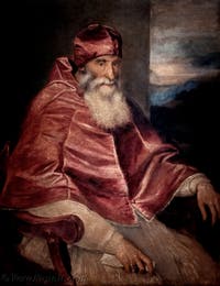 Tiziano, Il papa Paolo III con il berretto papale, Museo di Capodimonte a Napoli, in Italia