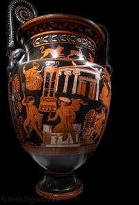 Cratero a volute, L’omicidio di Neoptolemo a Delfi, Galleria d’Italia Zevallos a Napoli, in Italia