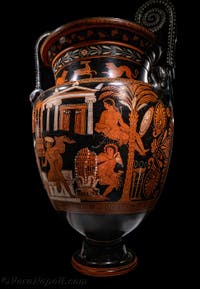 Cratero a volute, L’omicidio di Neoptolemo a Delfi, Galleria d’Italia Zevallos a Napoli, in Italia