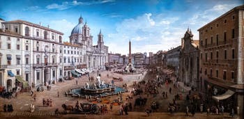 Gaspar Adriaensz Van Wittel, detto Vanvitelli, Veduta di Roma con Piazza Navona, Galleria d’Italia Zevallos a Napoli, in Italia