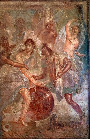 Affresco di Achille a Sciro, Pompei, Casa dei Dioscuri, Museo Archeologico di Napoli