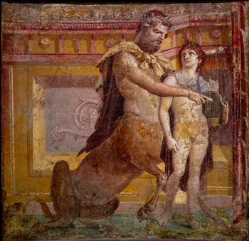 Affresco di Achille e Chirone, Ercolano, Basilica, Museo Archeologico di Napoli