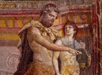 Affresco Achille e Chirone, Ercolano, Basilica, Museo Archeologico di Napoli