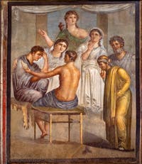 Affresco L'oracolo predice la morte di Admeto, Ercolano, Basilica, Museo Archeologico di Napoli