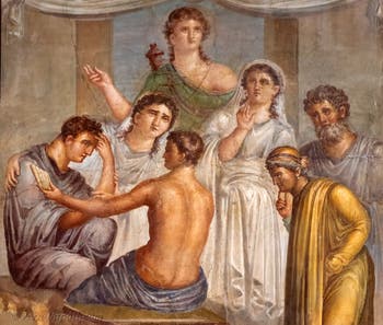 Affresco L'oracolo predice la morte di Admeto, Ercolano, Basilica, Museo Archeologico di Napoli