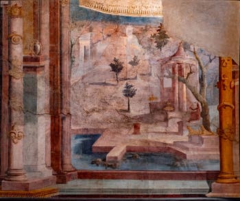 Affresco del tempio dedicato a Iside, Pompei, Tempio di Iside, Ekklesiasterion, Museo Archeologico di Napoli