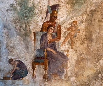 Affresco di Ares e Afrodite, Pompei, Casa dell'Amore Punito, Museo Archeologico di Napoli