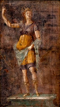 Affresco di Artemide, Pompei, Insula Occidentalis, Museo Archeologico di Napoli
