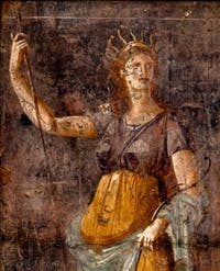 Affresco di Artemide, Pompei, Insula Occidentalis, Museo Archeologico di Napoli