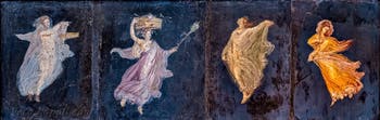 Affresco Ballerine, Pompei, Villa di Cicerone, Museo Archeologico di Napoli