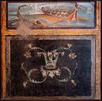 Affresco della Battaglia navale, Pompei, Tempio di Iside, Museo Archeologico di Napoli