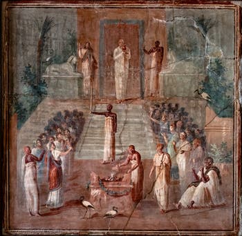 Affresco Il culto dell'acqua sacra, Ercolano, Museo Archeologico di Napoli