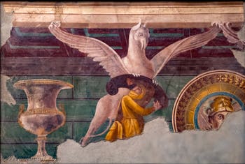 Affresco Lotta tra grifoni e Arimaspi, Pompei, Villa dei Misteri, Museo Archeologico di Napoli
