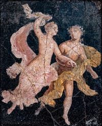 Affresco Arianna e Dioniso in volo, Stabiae, Villa Arianna, Museo Archeologico di Napoli