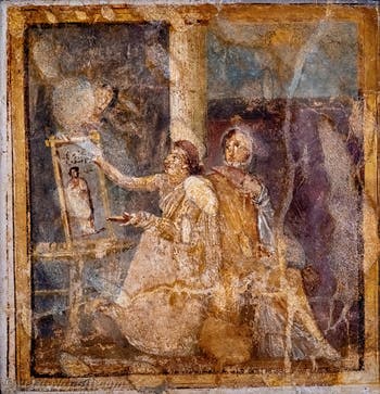 Affresco Donna pittrice, Pompei, Museo Archeologico di Napoli