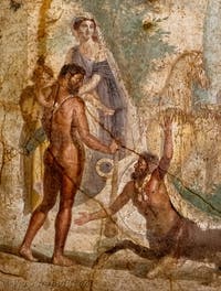 Affresco Ercole e Nesso, Pompei, Casa del Centauro, Museo Archeologico di Napoli