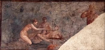 Affresco Ercole e Ila rapiti dalle ninfe, Ercolano, Augusteum, Museo Archeologico di Napoli