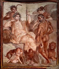 Affresco Ercole e Telefo, Ercolano, Augusteum, Museo Archeologico di Napoli