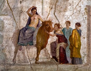 Affresco raffigurante Europa sul toro, Pompei, Casa di Giasone, Museo Archeologico di Napoli