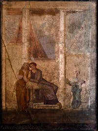 Affresco, Fedra e la balia, Pompei, Casa di Giasone, Museo Archeologico di Napoli