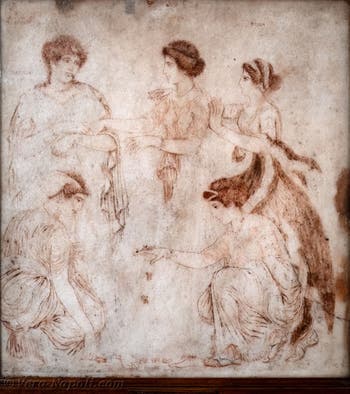 Pittura Le giocatrici di ossicini, Ercolano, Museo Archeologico di Napoli