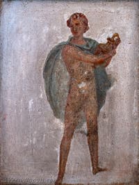 Affresco, Giovane con vaso, Stabiae, Villa di Arianna, Museo Archeologico di Napoli