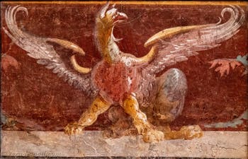 Affresco del Grifone, Pompei, Insula Occidentalis, Museo Archeologico di Napoli