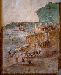 Affresco di Iliou persis, prima del saccheggio di Troia, Pompei, Casa IX 7, 16, Museo Archeologico di Napoli