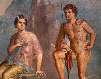 Affresco Io e Argos, Pompei, Casa di Meleagro, Museo Archeologico di Napoli
