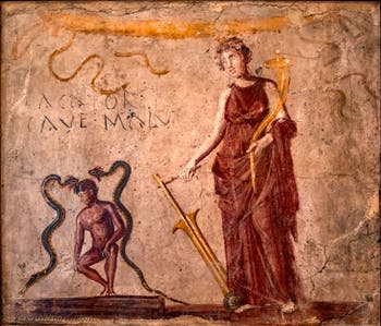 Affresco Iside Fortuna, Pompei, Bottega, Museo Archeologico di Napoli