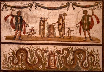 Affresco dei Lari e dei serpenti, Pompei, Museo Archeologico di Napoli