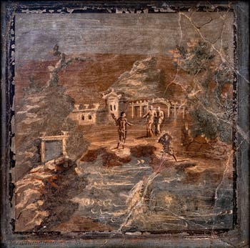 Affresco La liberazione di Esione da Ercole, Pompei, Insula Occidentalis, Museo Archeologico di Napoli
