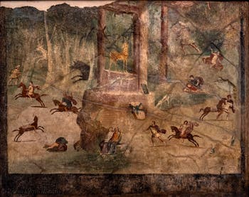 Affresco Il massacro dei Niobidi, Pompei, Casa del Marinaio, Museo Archeologico di Napoli
