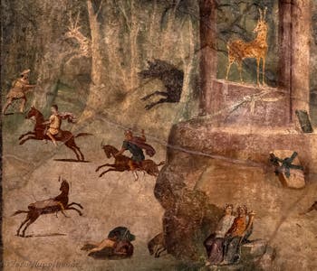 Affresco Il massacro dei Niobidi, Pompei, Casa del Marinaio, Museo Archeologico di Napoli