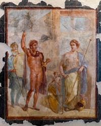 Affresco Il matrimonio di Alessandro e Roxana, Pompei, Casa del Bracciale d'Oro, Museo Archeologico di Napoli