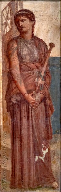 Affresco: Medea con la spada medita sulla morte dei propri figli, Augusteum, Ercolano, Museo Archeologico di Napoli