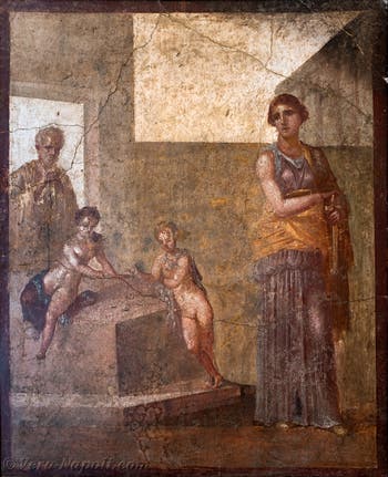 Affresco, Medea e i suoi figli, Casa dei Dioscuri, Pompei, Museo Archeologico di Napoli
