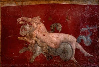 Affresco Nereide su una pantera, Stabiae, Villa di Arianna, Museo Archeologico di Napoli