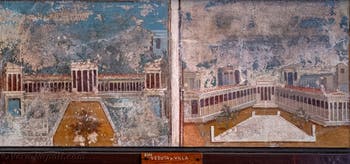 Affresco Portici, giardini e ville, Pompei, Museo Archeologico di Napoli