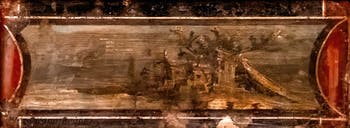 Affresco Paesaggio architettonico e fluviale, Pompei, Museo Archeologico di Napoli