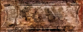 Affresco Paesaggio architettonico e fluviale, Pompei, Museo Archeologico di Napoli