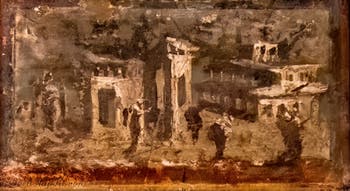 Affresco Paesaggio architettonico, Pompei, Museo Archeologico di Napoli