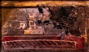Affresco raffigurante un paesaggio architettonico di ispirazione egizia, Pompei, Museo Archeologico di Napoli
