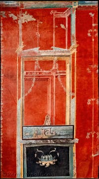 Affresco Paesaggio egizio, Pompei, Tempio di Iside, Portico, Museo Archeologico di Napoli