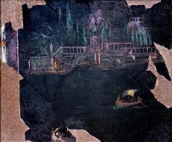 Affresco Paesaggio marino con barche a vela e a remi, Pompei, Museo Archeologico di Napoli