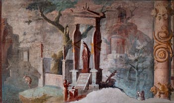 Affresco raffigurante una cerimonia in onore di Osiride, Pompei, Tempio di Iside, Museo Archeologico di Napoli