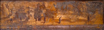 Affresco Paesaggio giallo, Area Vesuviana, Museo Archeologico di Napoli